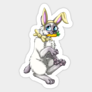 Bobtail BunnyCat: Lilac Point (Yellow) Sticker